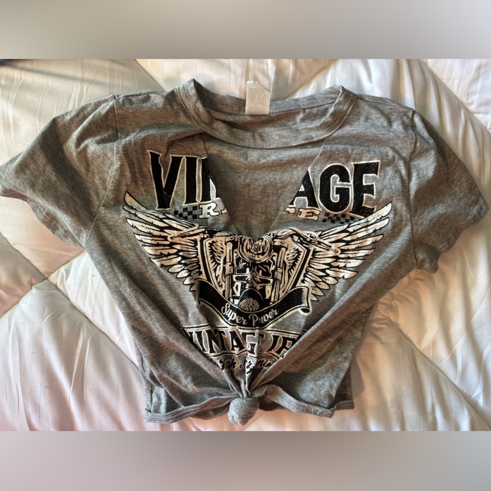 Windsor Gray Vintage Graphic Crop Top